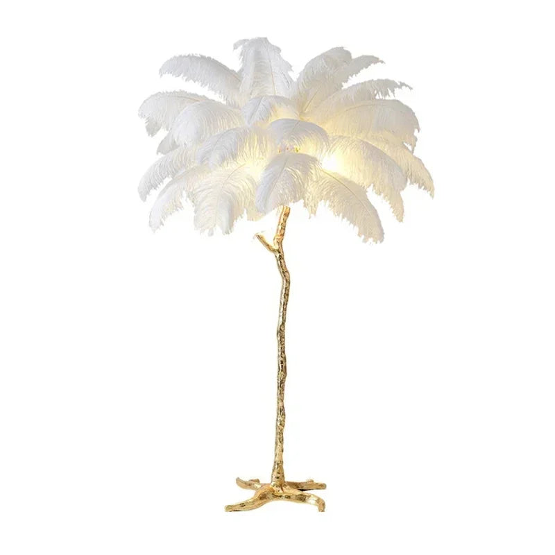 Lampadaire salon  – Design Élégant avec Base Dorée pour Intérieur Raffiné