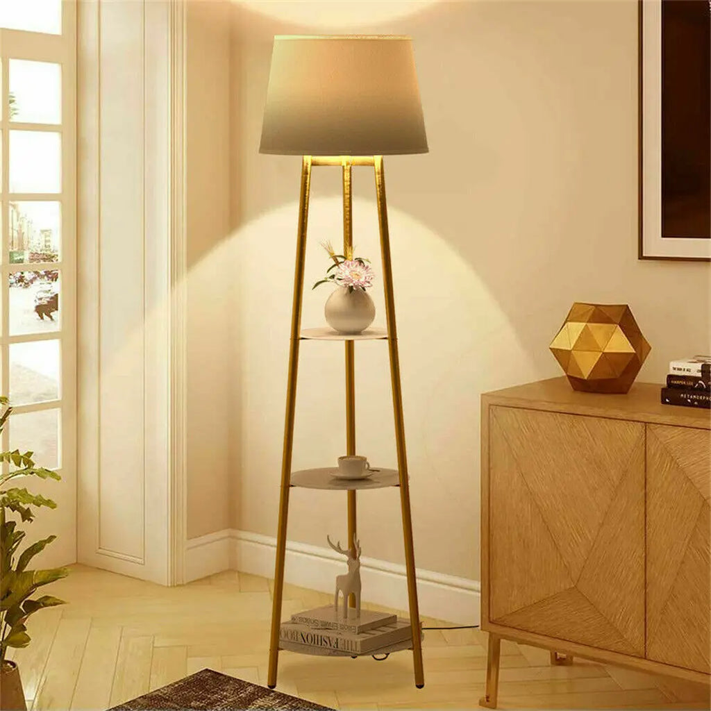 Lampadaire salon – Éclairage Design avec Rangement pour Salon ou Chambre