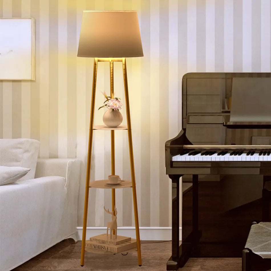 Lampadaire salon – Éclairage Design avec Rangement pour Salon ou Chambre
