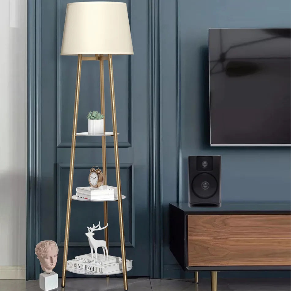 Lampadaire salon – Éclairage Design avec Rangement pour Salon ou Chambre