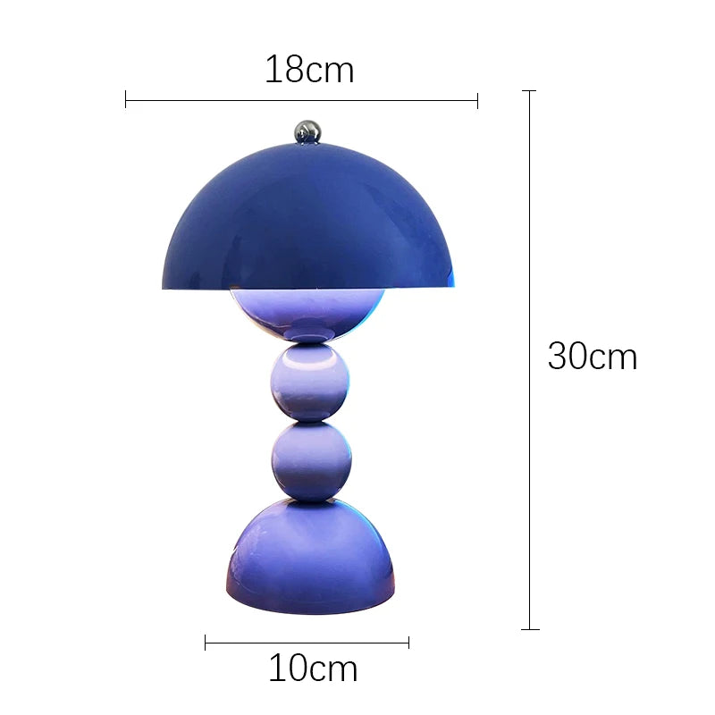 Lampe de Table  - Base Boule Jaune et Abat-Jour Arrondi