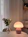 Lampe de table champignon en verre rose - Éclairage doux et style élégant
