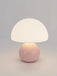 Lampe de table champignon en verre rose - Éclairage doux et style élégant