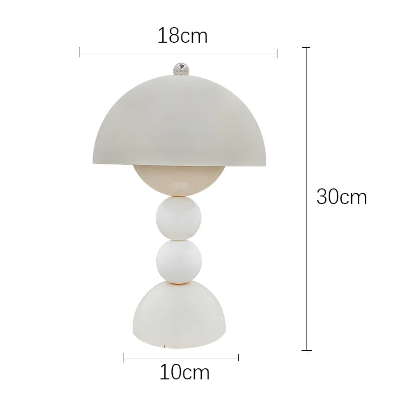 Lampe de Table  - Base Boule Jaune et Abat-Jour Arrondi