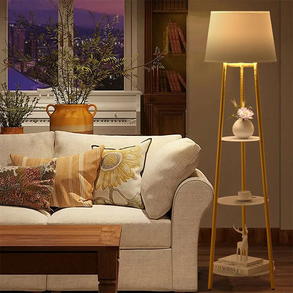 Lampadaire salon – Éclairage Design avec Rangement pour Salon ou Chambre