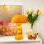 Lampe de Table  - Base Boule Jaune et Abat-Jour Arrondi