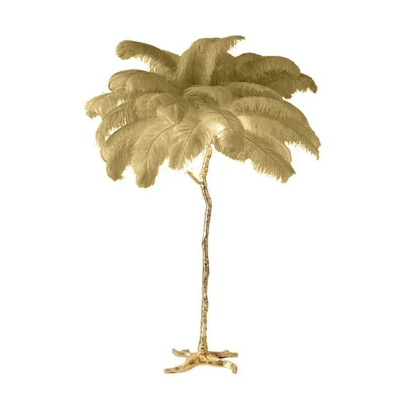 Lampadaire salon  – Design Élégant avec Base Dorée pour Intérieur Raffiné